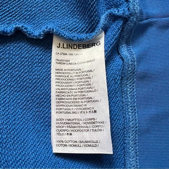 J. Lindeberg Yale Blue Throw Crewneck Sweatshirt Sweater - Size XL - Picture 12 of 16